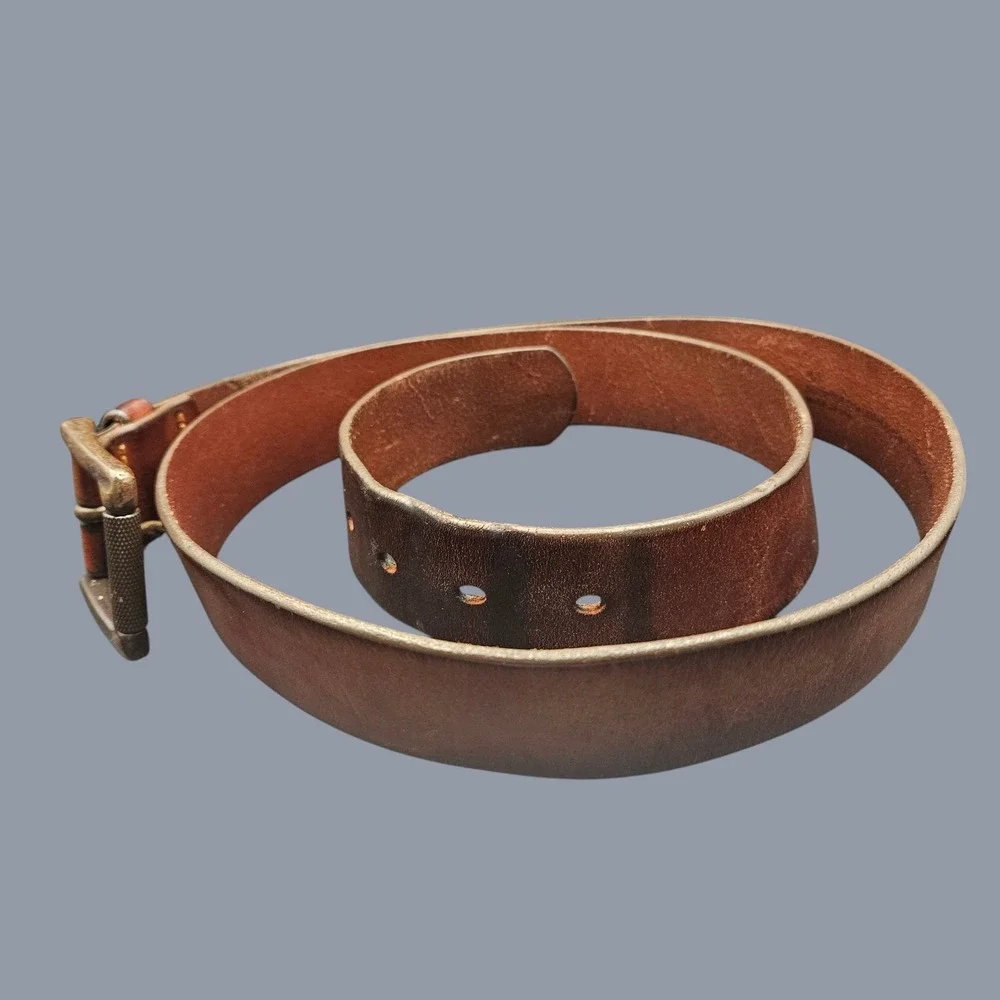 Vintage Banana Republic Size 40 Leather Belt with Brass Closure